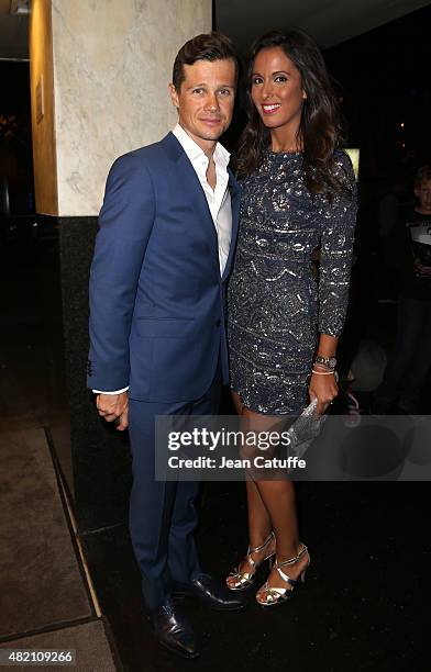 Nicolas Roche of Ireland and Team Sky and his girlfriend leave their hotel for the team's party, following stage twenty one of the 2015 Tour de...