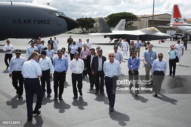 Secretary of Defense Chuck Hagel participates in a tour with his counterparts from Southeast Asia, National Defense Secretary of The Philippines...