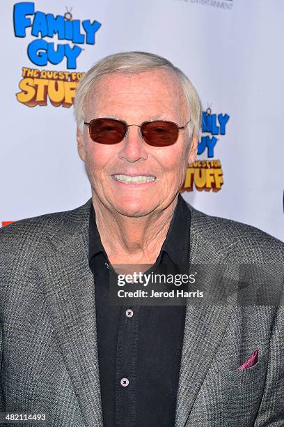 Adam West attends the Launch Party for the 'Family Guy' Game at the Happy Ending Bar & Restaurant on April 2, 2014 in Hollywood, California.