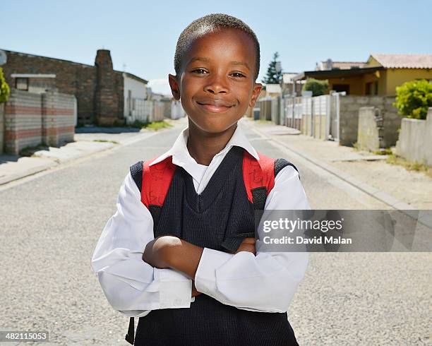 street portrait of schoolboy - day 6 stockfoto's en -beelden