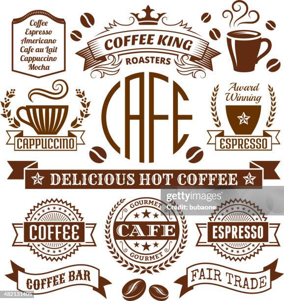 coffee shop elegant royalty-free vector arts , banners & labels collection - coffee shop stock illustrations