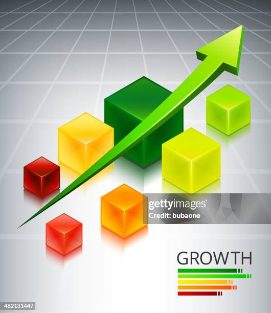 custom growth cubes with arrow business concept - org chart background stock illustrations