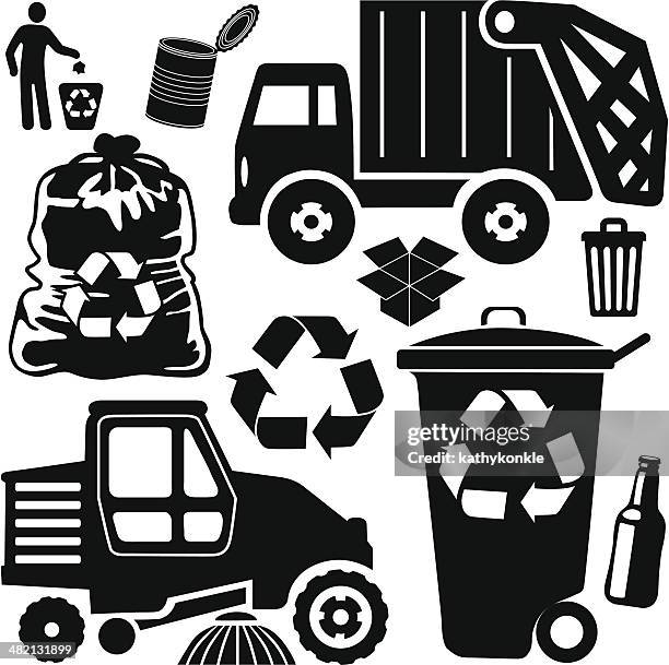 trash day - road sweeper stock illustrations