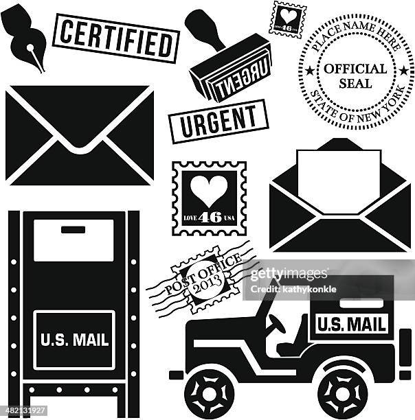 snail mail - mailbox open stock illustrations