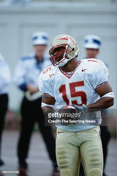 William McCray of the Florida State Seminoles warms up against the Duke Blue Devils on September 1, 2001.