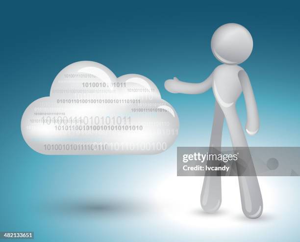 cloud computing - access icon vector stroke stock illustrations