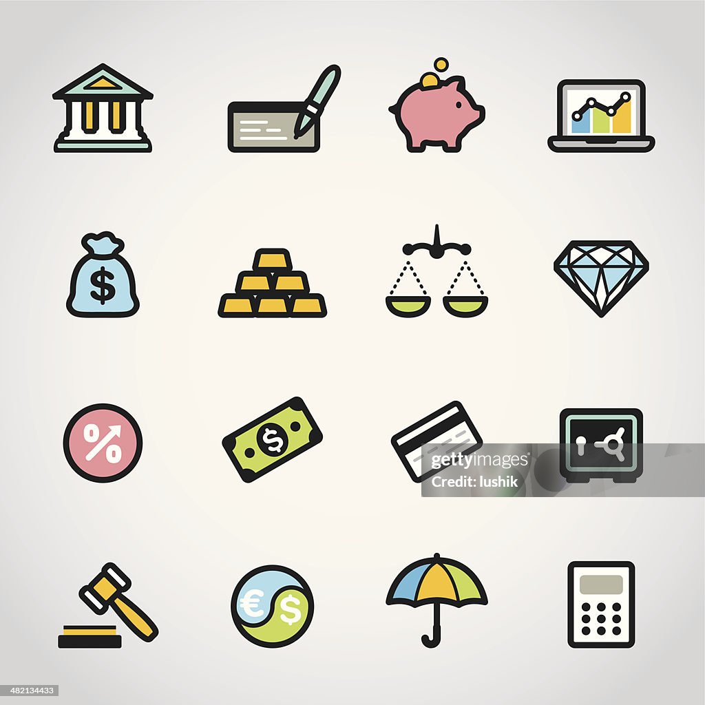 Ícones de finanças/Fabrico