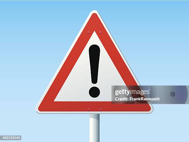 illustrazioni stock, clip art, cartoni animati e icone di tendenza di area pericolosa tedesco segnale di pericolo - segnale di pericolo segnaletica stradale