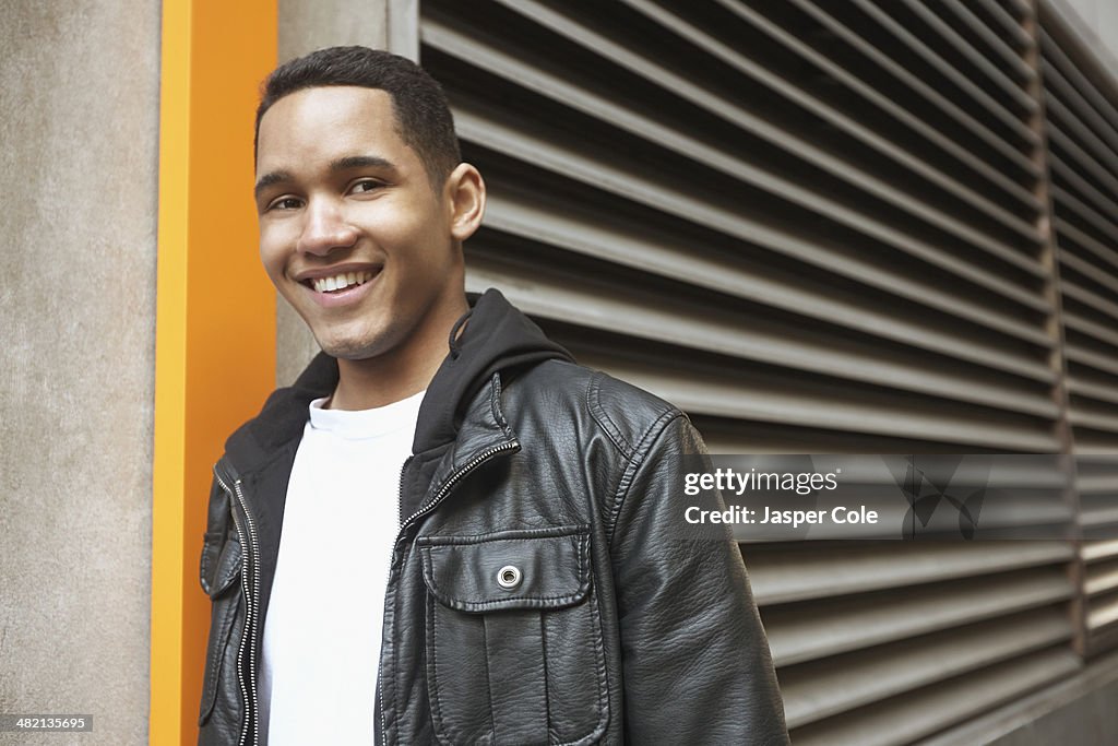 Mixed race man outdoors