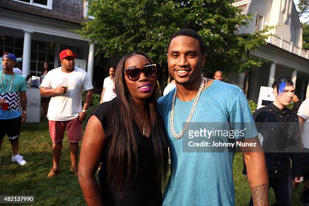 Estelle and Trey Songz attend the 10th Anniversary Celebration Of The Release Of Trey Songz's Debut Album "I Gotta Make It" at a private location on...