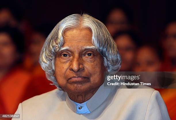 President Apj Abdul Kalam during a education summit innovating for excelience at Vigyan Bhawan on May 14, 1997 in New Delhi, India. Avul Pakir...