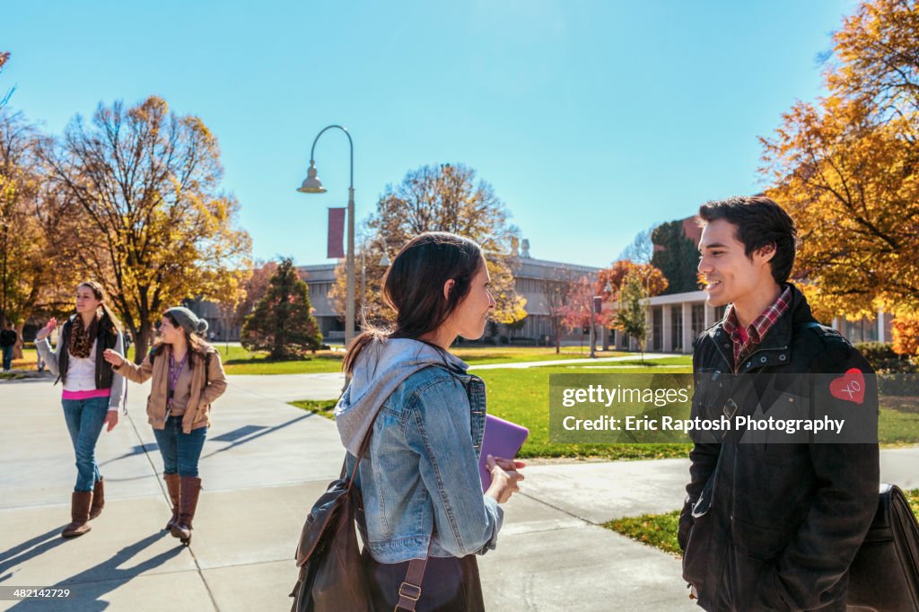 Students talking on campus