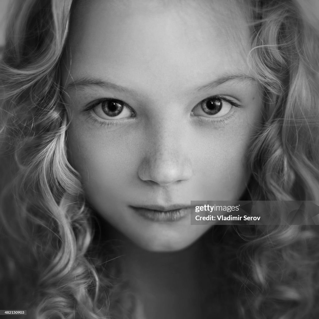 Close up of Caucasian girl's face