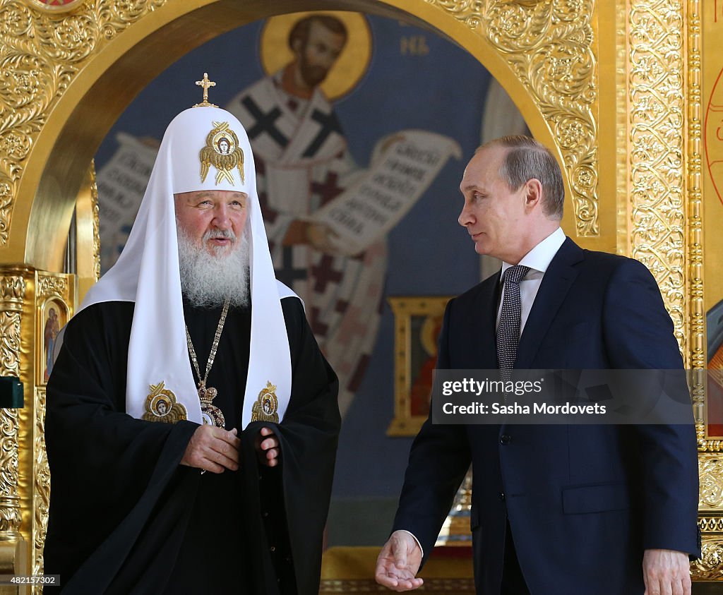 Russian President Vladimir Putin visits the Moscow Eparchial House