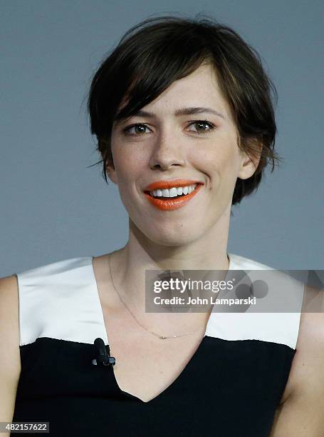 Rebecca Hall speaks during the meet the filmmaker series, "The Gift" at the Apple Store Soho on July 27, 2015 in New York City.