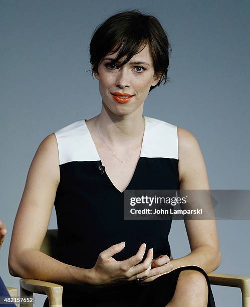 Rebecca Hall speaks during the meet the filmmaker series, "The Gift" at the Apple Store Soho on July 27, 2015 in New York City.