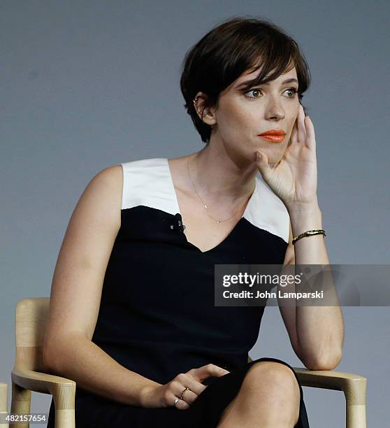 Rebecca Hall speaks during the meet the filmmaker series, "The Gift" at the Apple Store Soho on July 27, 2015 in New York City.