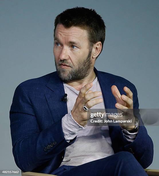 Joel Edgerton speaks during the meet the filmmaker series, "The Gift" at the Apple Store Soho on July 27, 2015 in New York City.