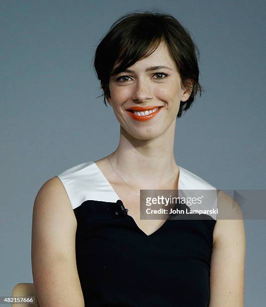 Rebecca Hall speaks during the meet the filmmaker series, "The Gift" at the Apple Store Soho on July 27, 2015 in New York City.