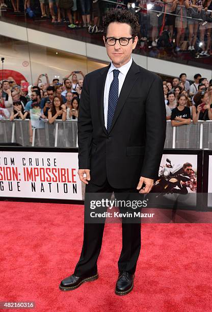 Abrams attends the New York premiere of "Mission Impossible: Rogue Nation" at Times Square on July 27, 2015 in New York City.