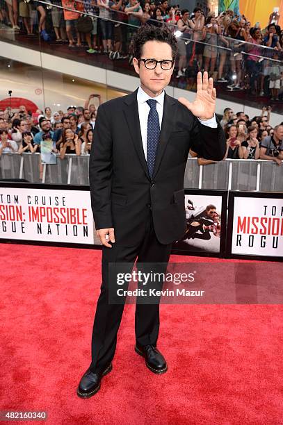 Abrams attends the New York premiere of "Mission Impossible: Rogue Nation" at Times Square on July 27, 2015 in New York City.