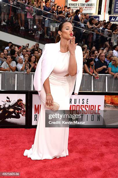 Dascha Polanco attends the New York premiere of "Mission Impossible: Rogue Nation" at Times Square on July 27, 2015 in New York City.