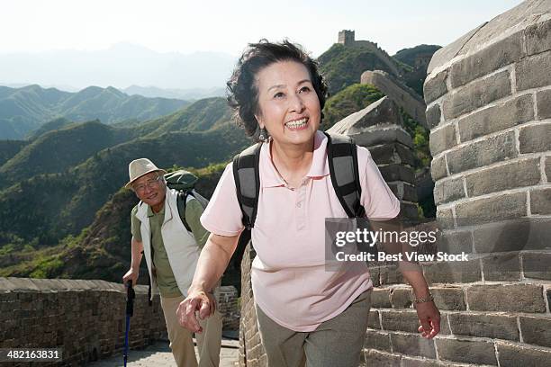 family tour the great wall - great wall of china stock pictures, royalty-free photos & images