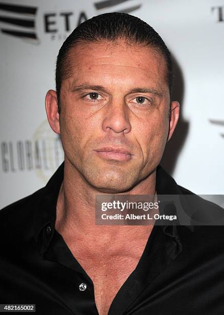 Actor/producer Jason Gibson arrives for the screening of "Blunt Force Trauma" held at CAA on July 20, 2015 in Century City, California.