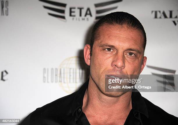 Actor/producer Jason Gibson arrives for the screening of "Blunt Force Trauma" held at CAA on July 20, 2015 in Century City, California.