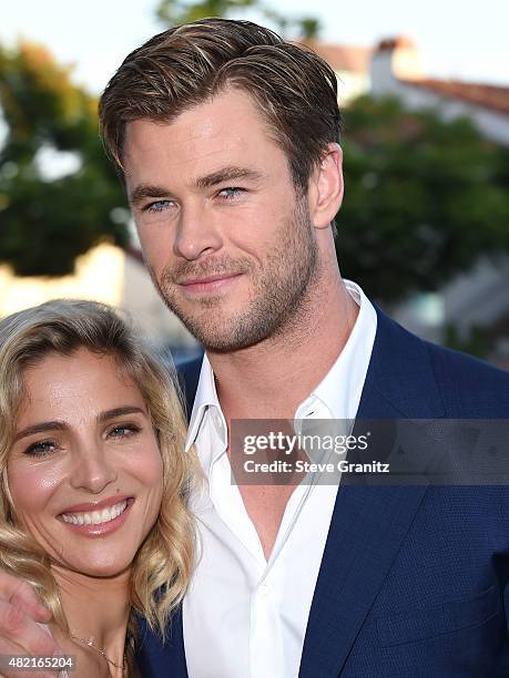 Elsa Pataky and Chris Hemsworth arrives at the Premiere Of Warner Bros. "Vacation" at Regency Village Theatre on July 27, 2015 in Westwood,...