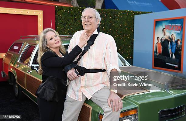 Actors Beverly D'Angelo and Chevy Chase attend the premiere of Warner Bros. Pictures "Vacation" at Regency Village Theatre on July 27, 2015 in...