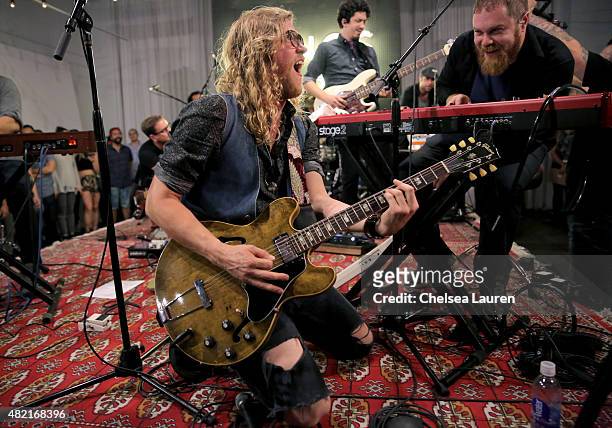 Musician Allen Stone performs onstage during SONOS Studio + PANDORA: An Evening with Allen Stone on July 27, 2015 in Los Angeles, California.