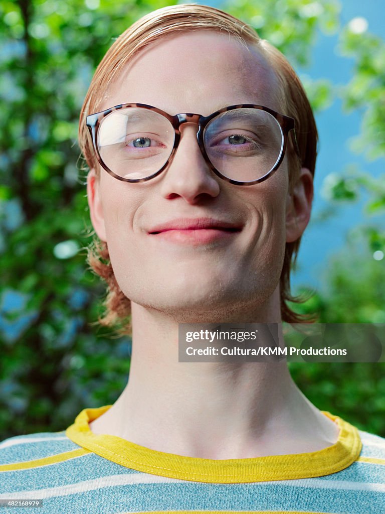 Smiling man wearing eyeglasses