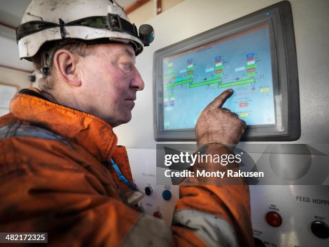 Miner operating process control panel in surface coal mine Miner operating process control panel in surface coal mine