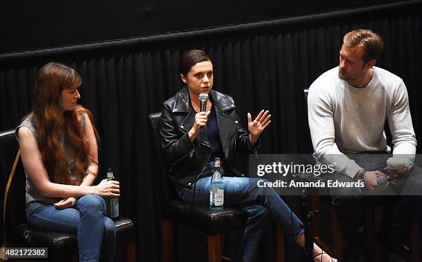 Director Marielle Heller, actress Bel Powley and actor Alexander Skarsgard attend the Los Angeles Times Indie Focus Screening of "The Diary Of A...