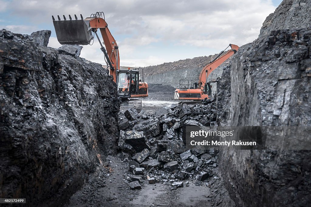 Ancient deep coal workings in surface coal mine