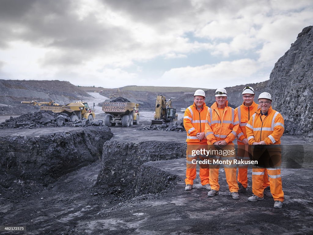 Portrait of digger drivers in surface coal mine