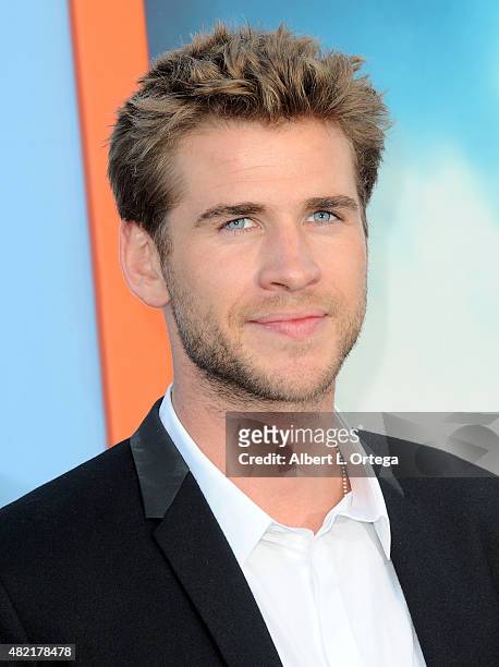 Actor Liam Hemsworth arrives for the Premiere Of Warner Bros. Pictures' "Vacation" held at Regency Village Theatre on July 27, 2015 in Westwood,...