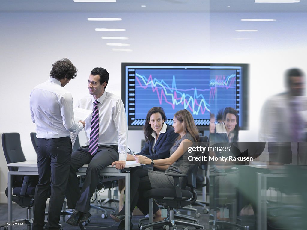 Office colleagues in informal meeting