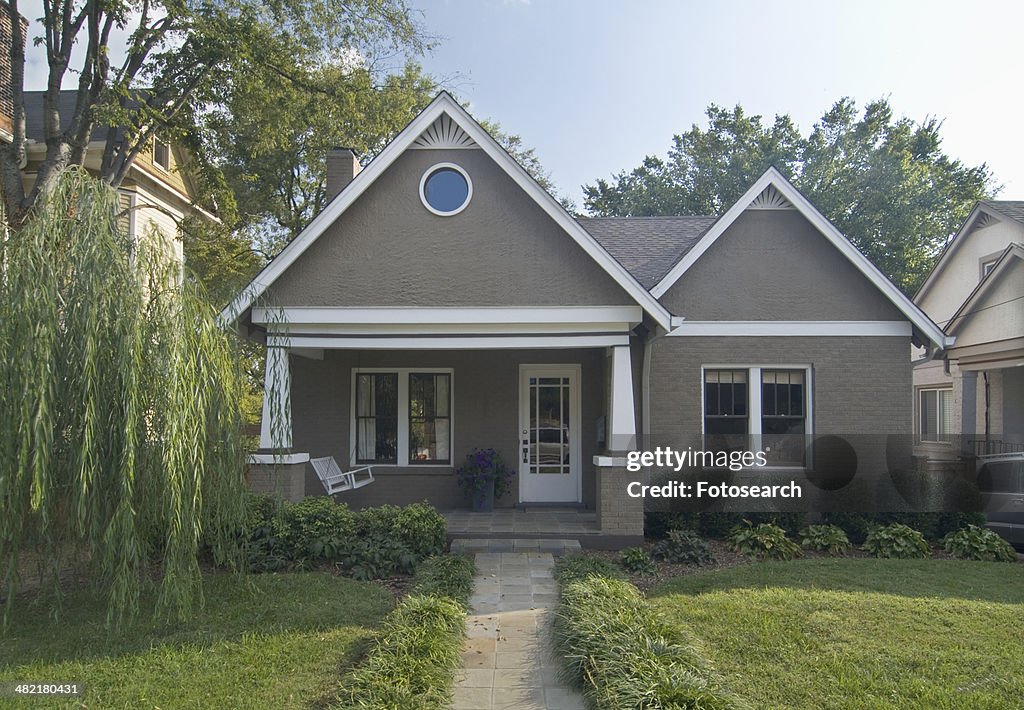 Front exterior of a one story bungalow