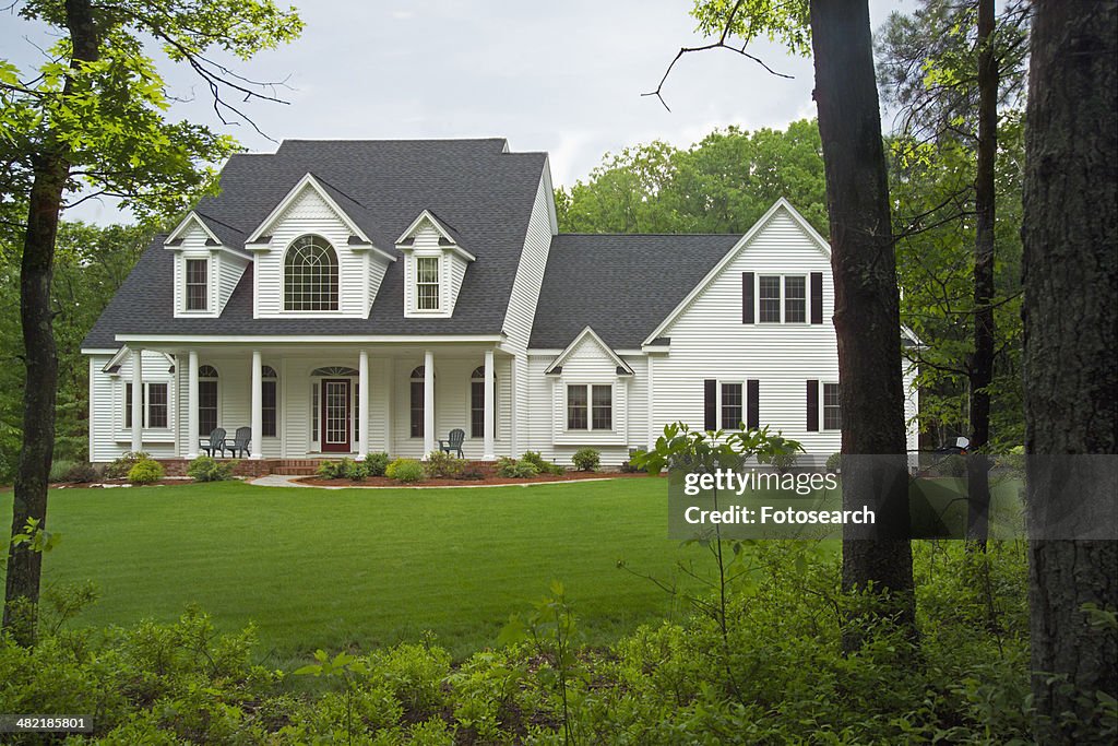 Exterior of a single family home and front yard