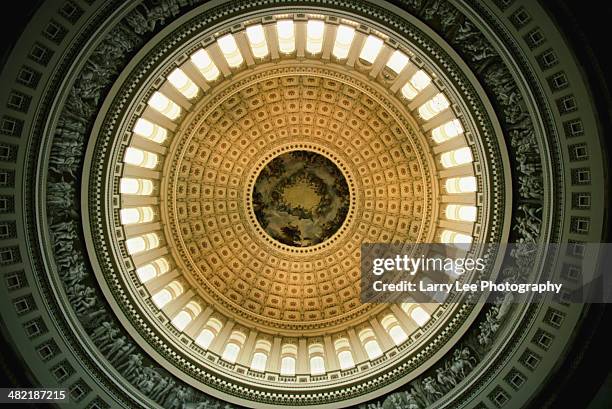 ceiling of the u.s. capitol's rotunda - inside capitol building washington dc stock pictures, royalty-free photos & images
