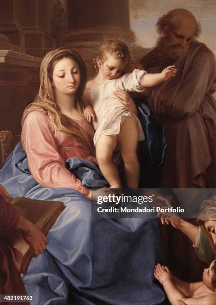 Italy, Lombardy, Milan, Brera Collection. Detail. Virgin with Jesus.