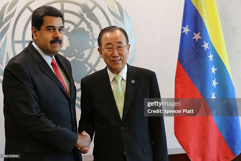 President Of Venezuela Nicolas Maduro Meets With United Nations Secretary General Ban Ki Moon