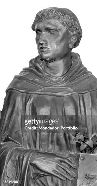 Italy, Veneto, Padua, Basilica of St. Anthony of Padua. Detail. St. Anthony's face and tronco.