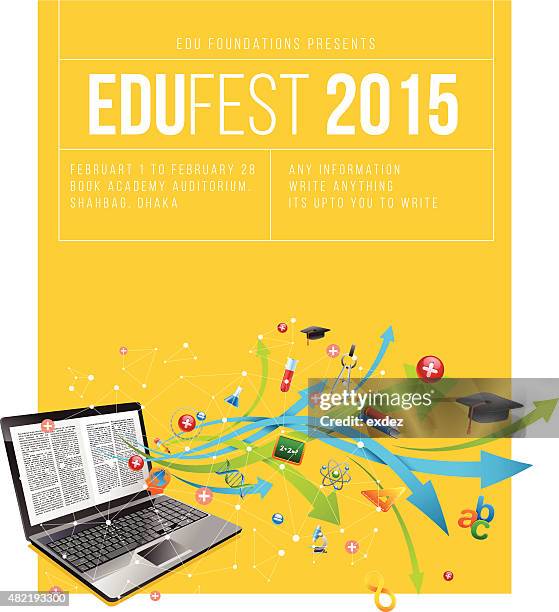 education festival poster - school fair stock illustrations