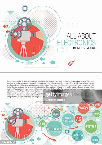 electronics print design - editorial stock illustrations