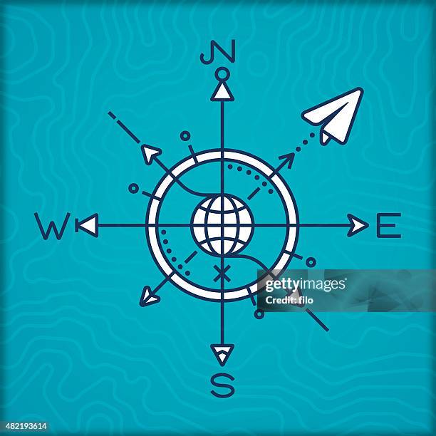 travel compass rose - adventure icons stock illustrations