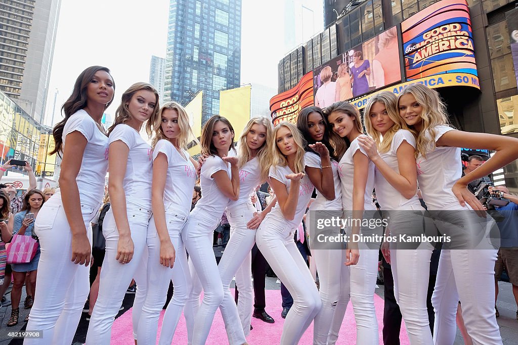 The Newest Victoria's Secret Angels Launch The All New Body By Victoria Campaign In Times Square