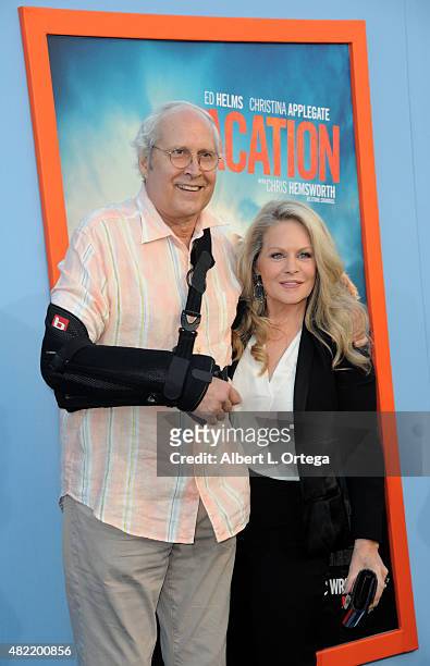 Actors Chevy Chase and Beverly D'Angelo arrive for the Premiere Of Warner Bros. Pictures' "Vacation" held at Regency Village Theatre on July 27, 2015...